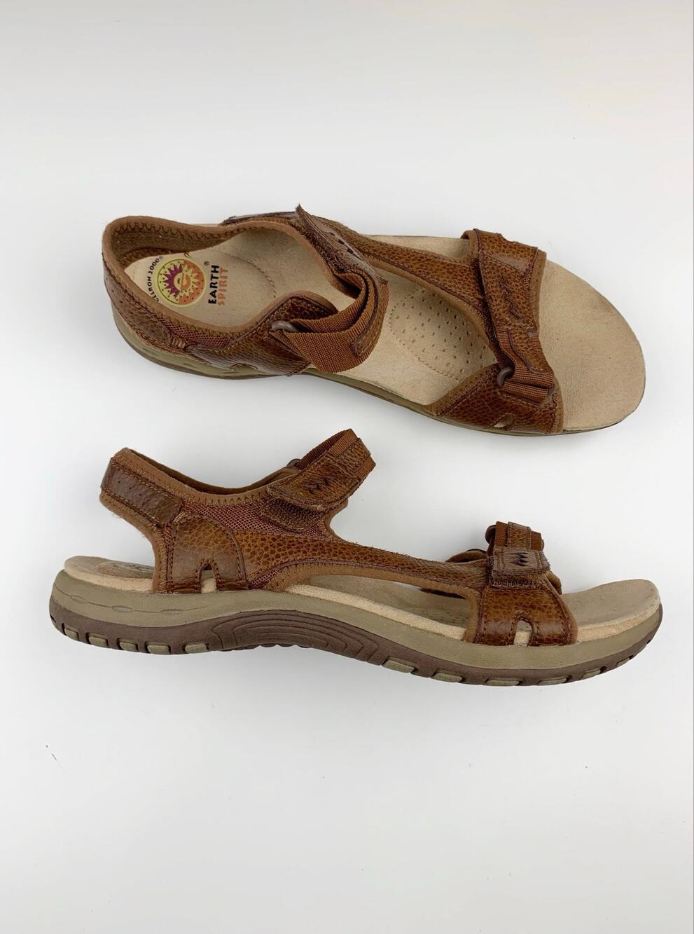 Earth Spirit Dewberry Sport Sandals Brown Leather Comfort Walking Women's 10